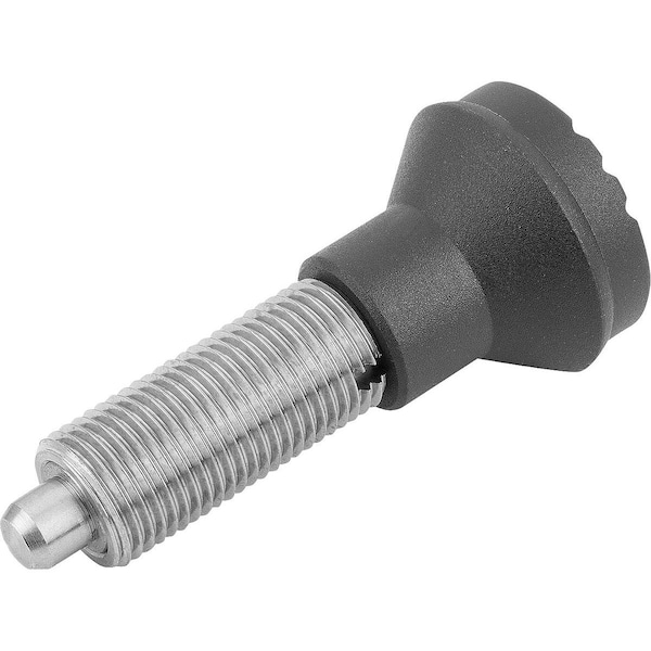Indexing Plunger Wo. Groove Size:3 D1=M16X1, 5, Form:G Stainless Steel, Not Hardened, Comp: Plastic,